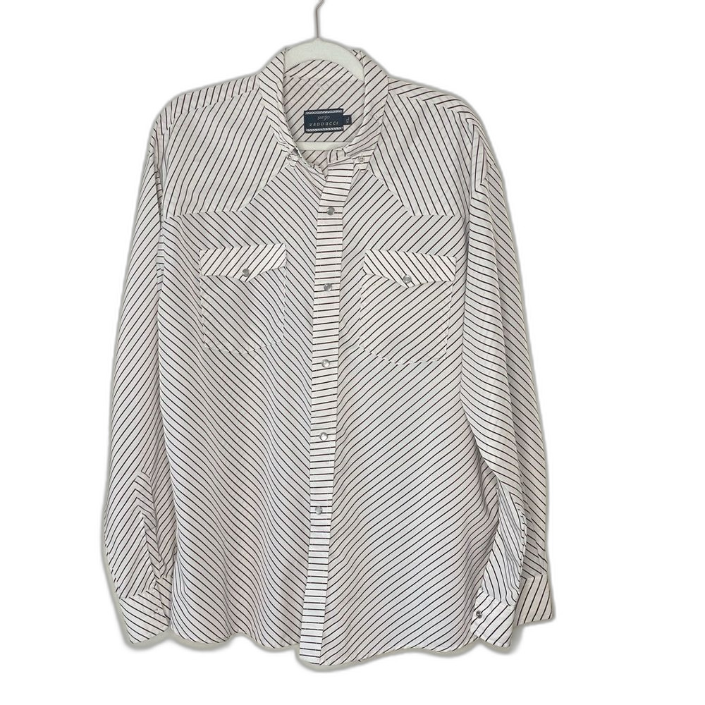 Sergio Vadducci Striped Button Down Shirt Extra Large